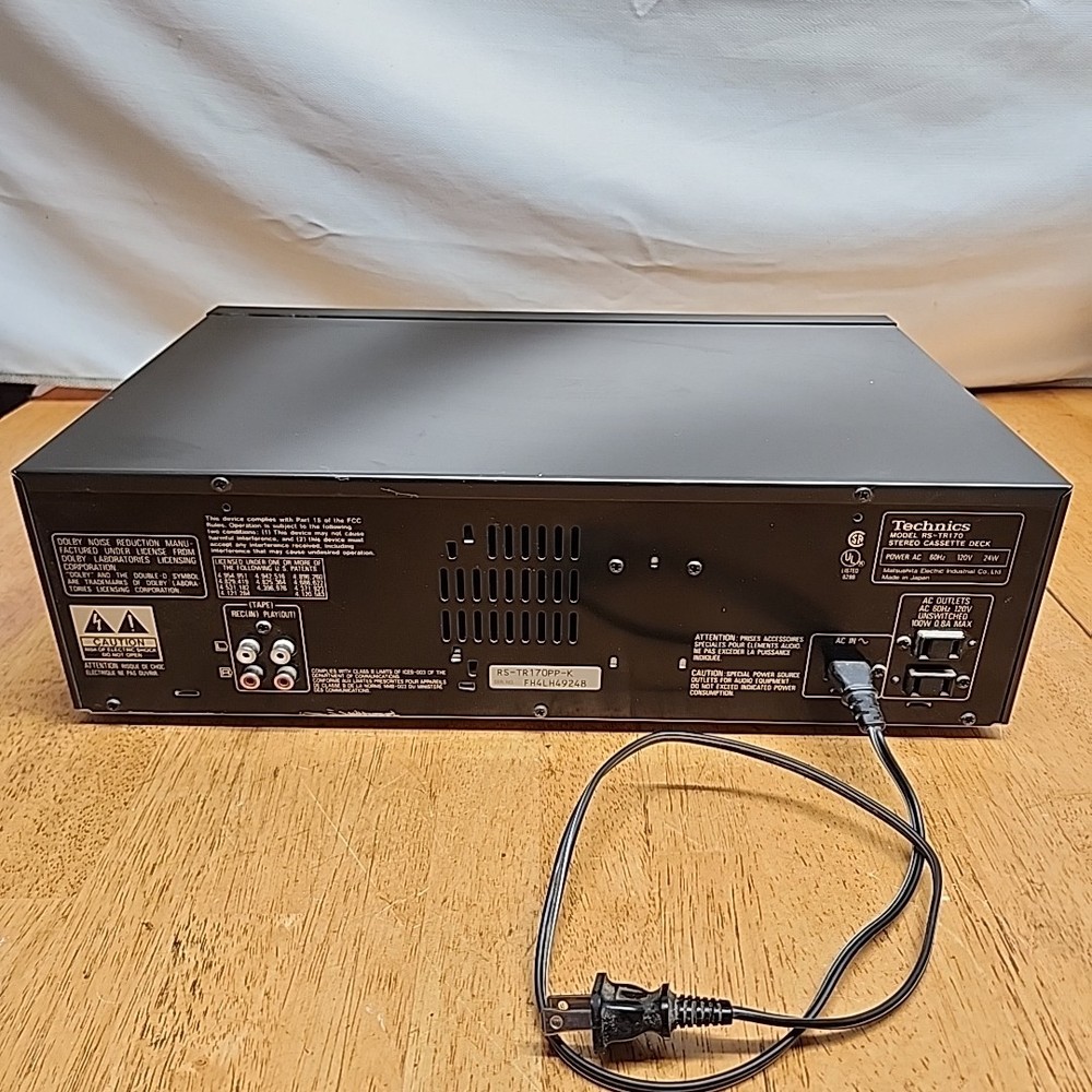 Technics RS-TR170 Dual Cassette Deck Auto Reverse Dolby audio Tested Working