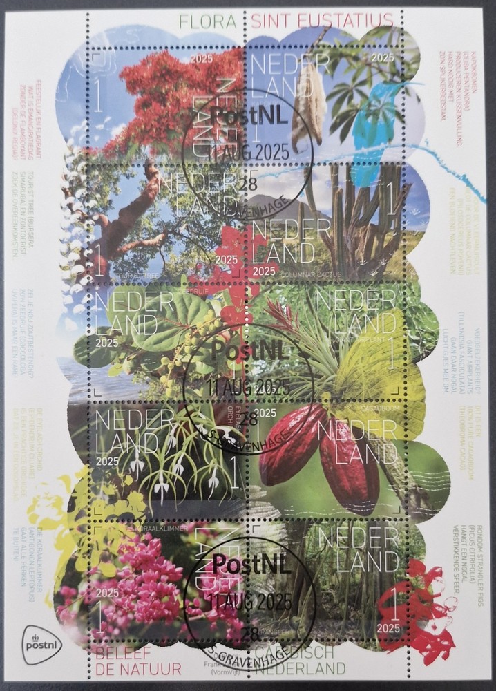 SHEET NETHERLANDS FLORA SINT EUSTATIUS USED 2025