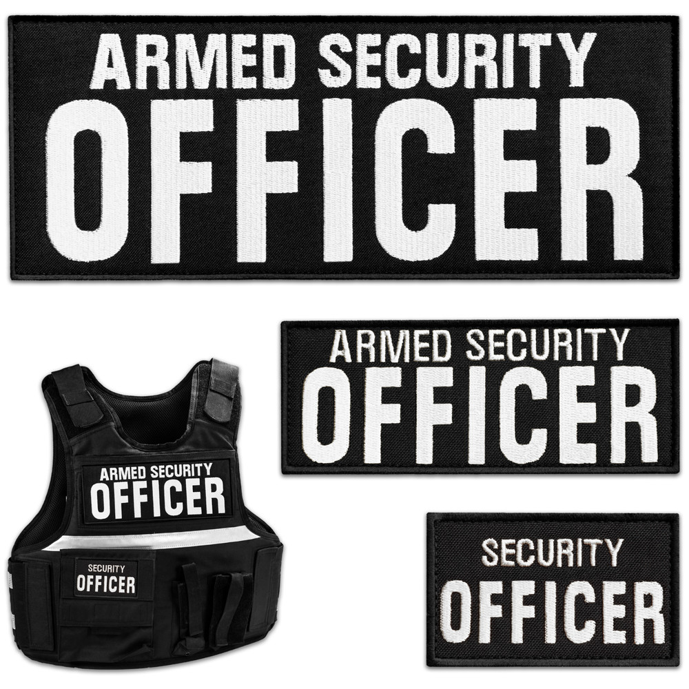 3Pcs Armed Security Officer Patch Set: Durable Embroidered Tactical Patches