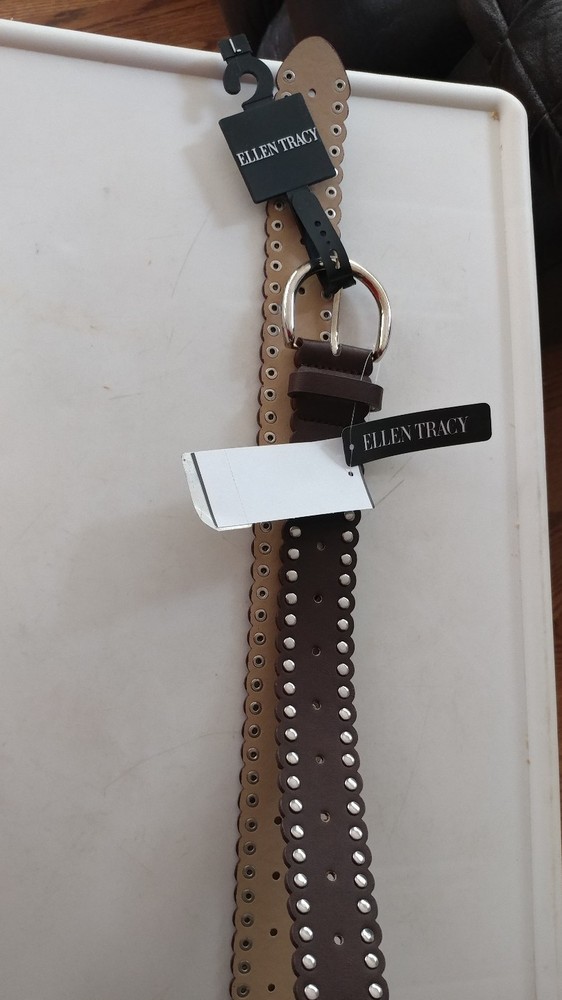 WOMENS ELLEN TRACY BROWN BELT SIZE LARGE