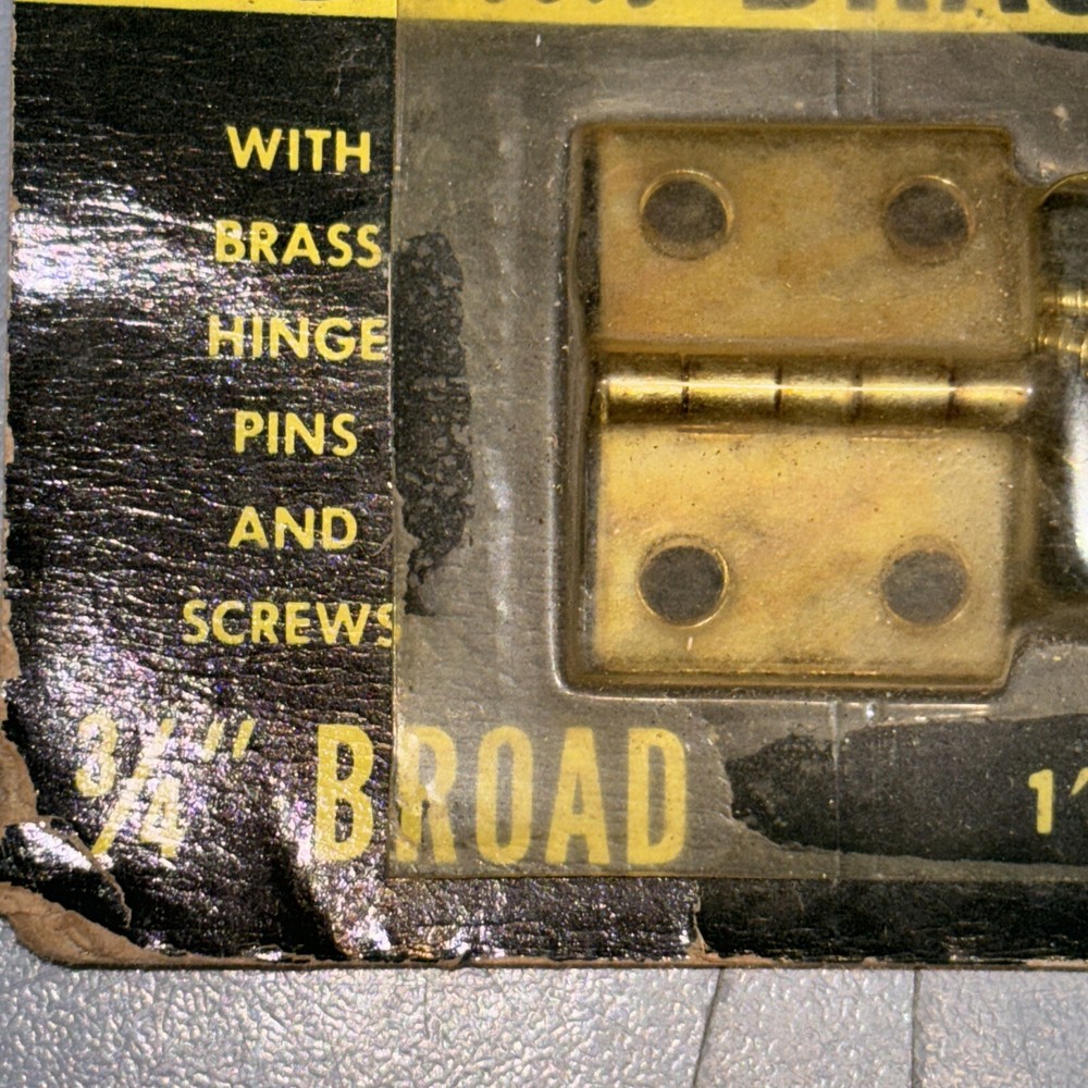 NOS Brainerd Solid Brass 3/4" X 1" Butt Hinge Pair