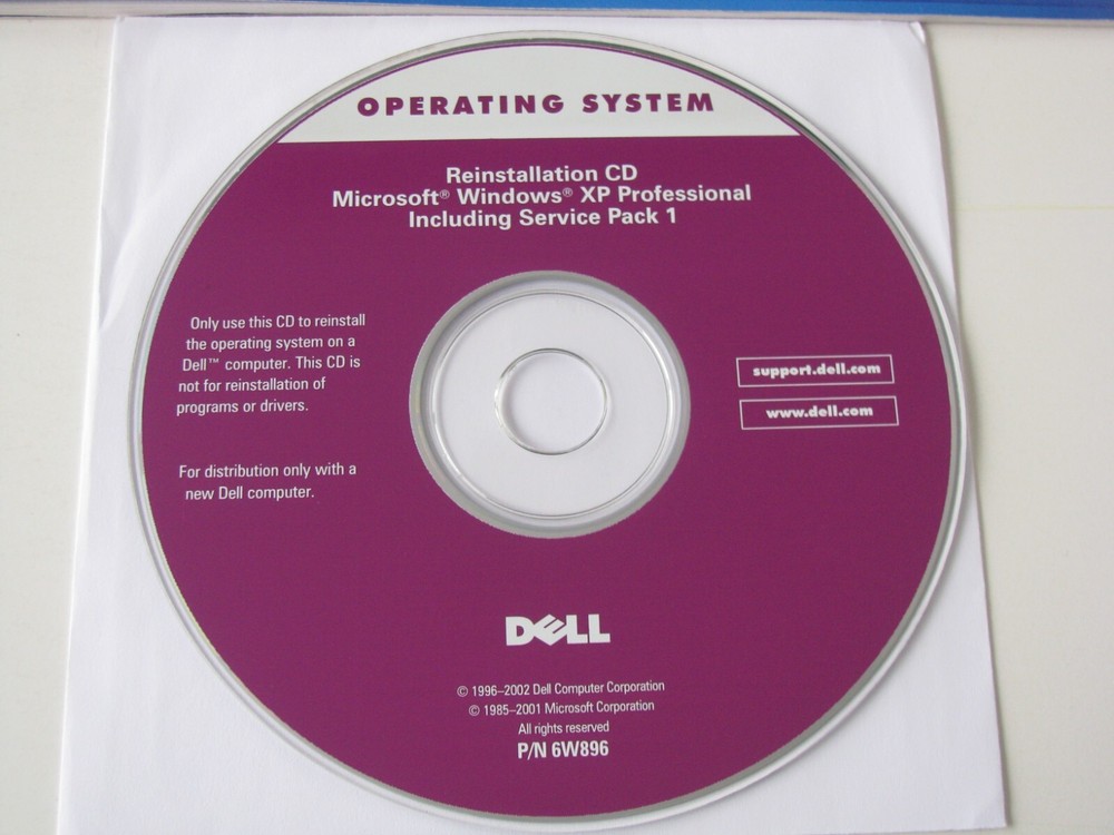 2002 Dell Reinstallation CD Microsoft Windows XP Professional Disk NO LICENSE