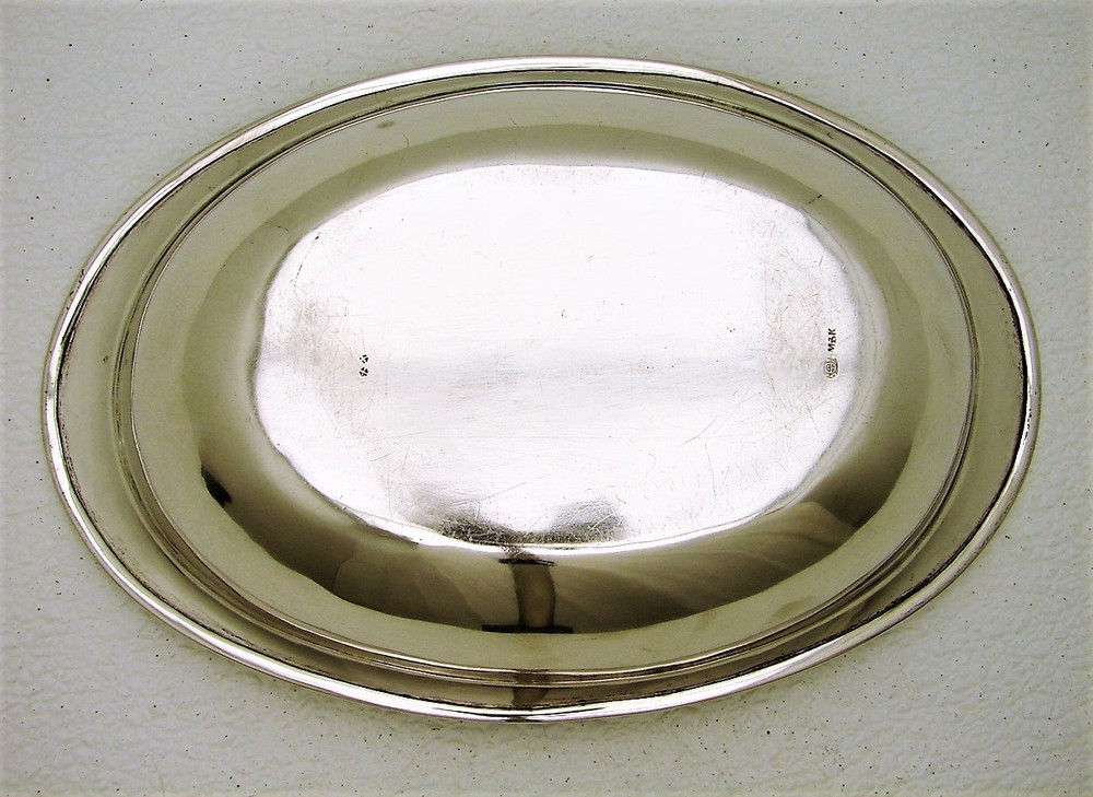 Vienna Austria Solid Silver Vegetable Serving Oval Bowl Hallmarked M&K 1856