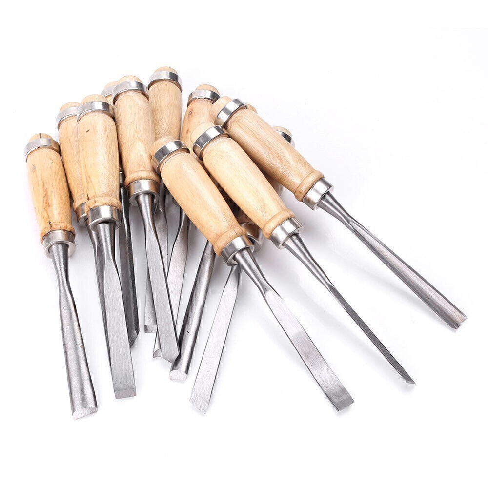 Wood Carving Hand Chisel Set Woodworking Professional Lather Gouges Tools Kit