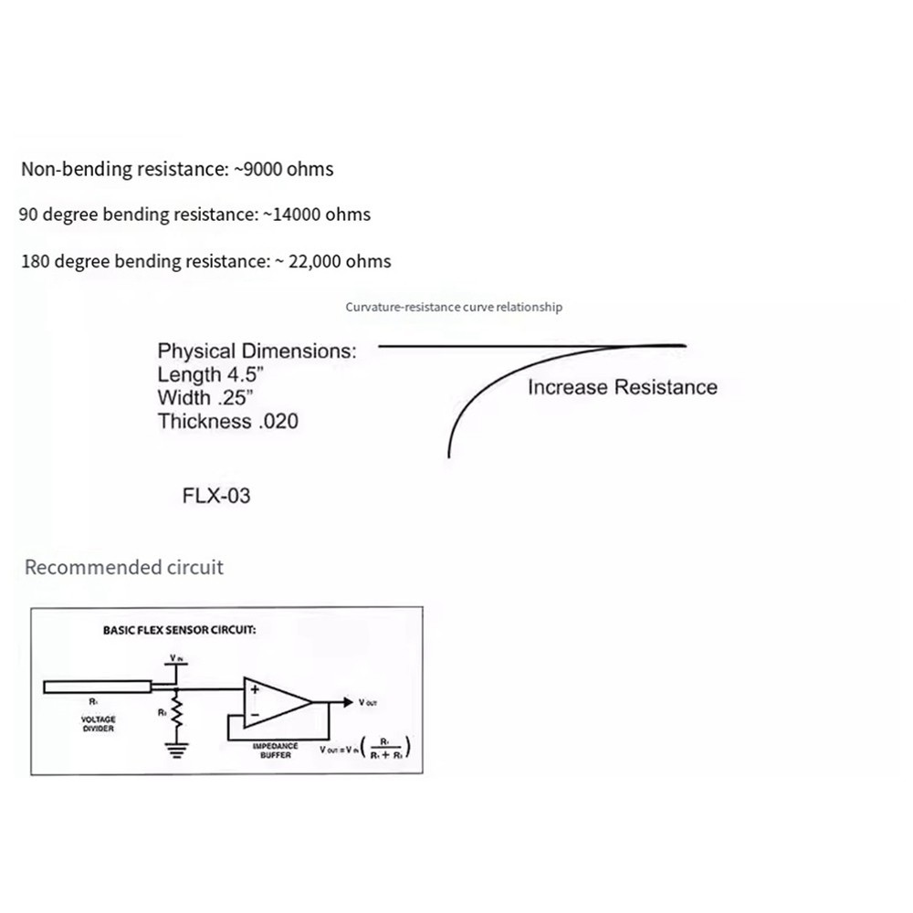 Flex Sensor 2.2 Flex Sensor for Manipulator Electronic Glove zu2612