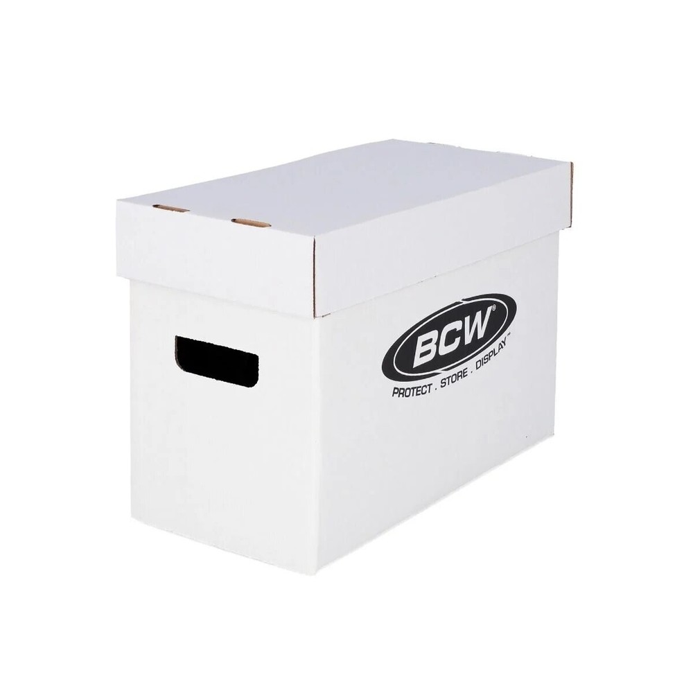 2 BCW Quality Short Comic Book Storage Boxes Thick & Stackable White Cardboard