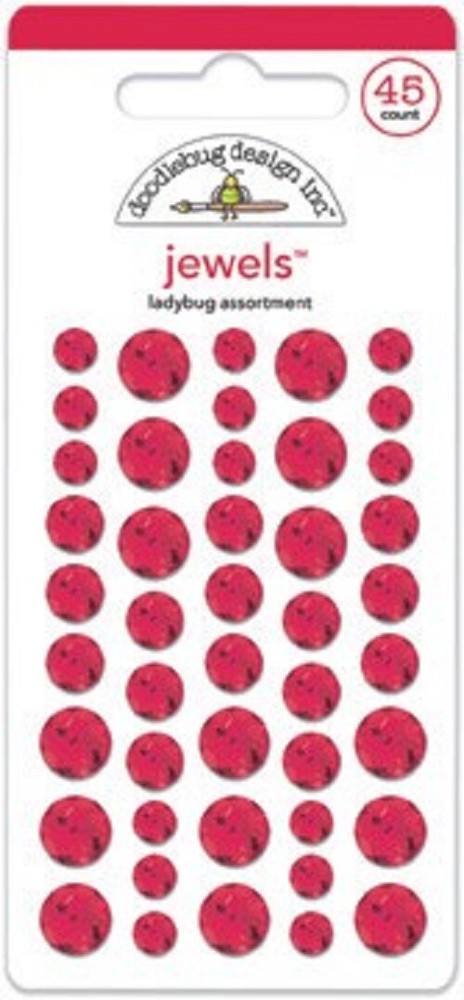 Crafts Doodlebug Sticky Back Jewels Gems Large Small Ladybug Red