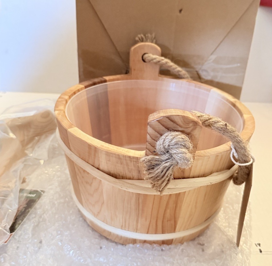 Sauna Bucket with Rope Handle