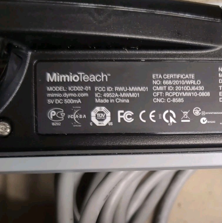 Mimio Teach ICD02-01 White Interactive Whiteboard System Complete Kit Wall Mount