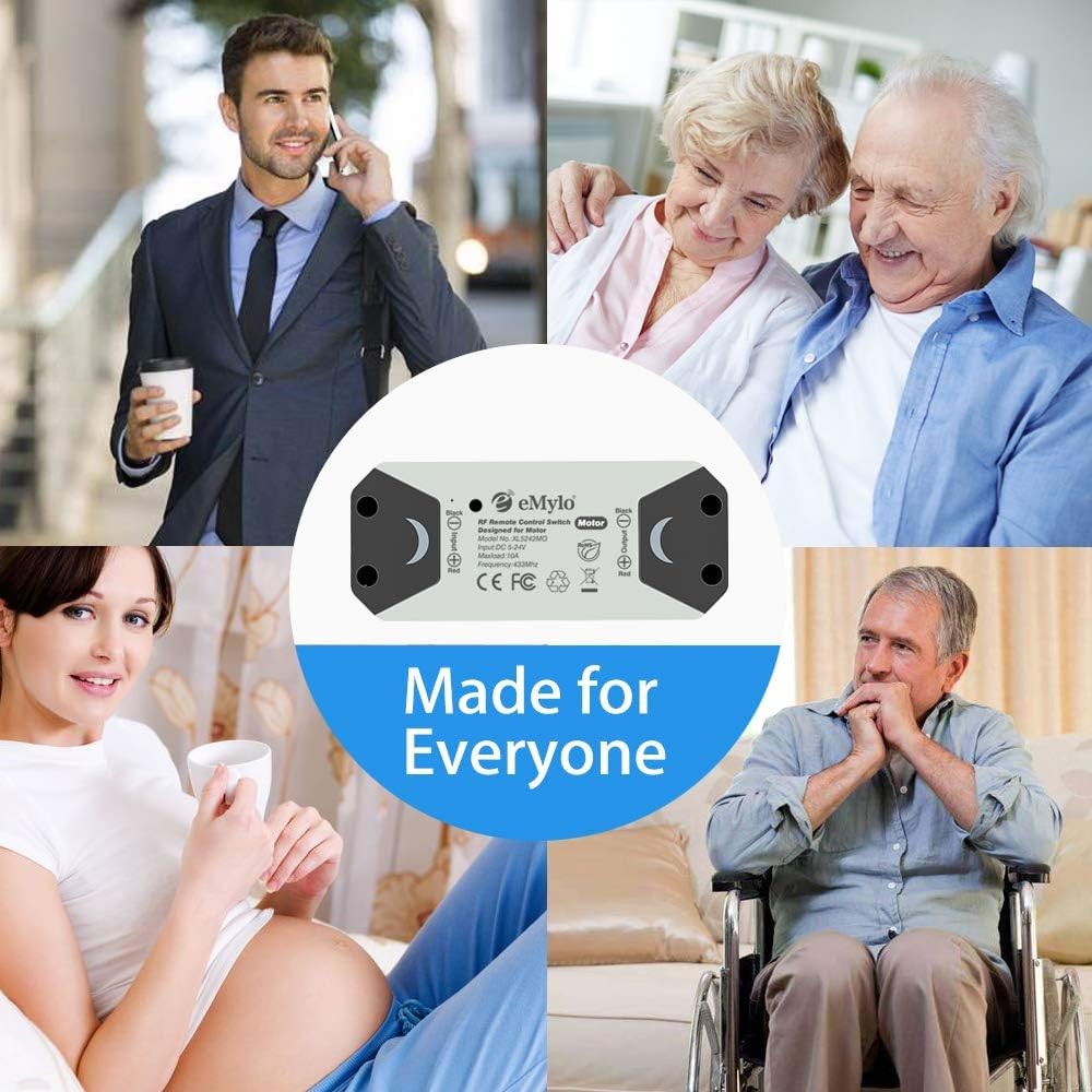 eMylo Smart RF Motor Controller Switch Wireless Relay Module 2 PACK DC12V