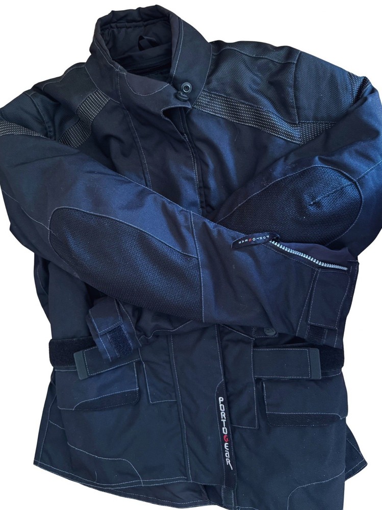PortoGear Black Motorcycle Jacket With Elbow Pad