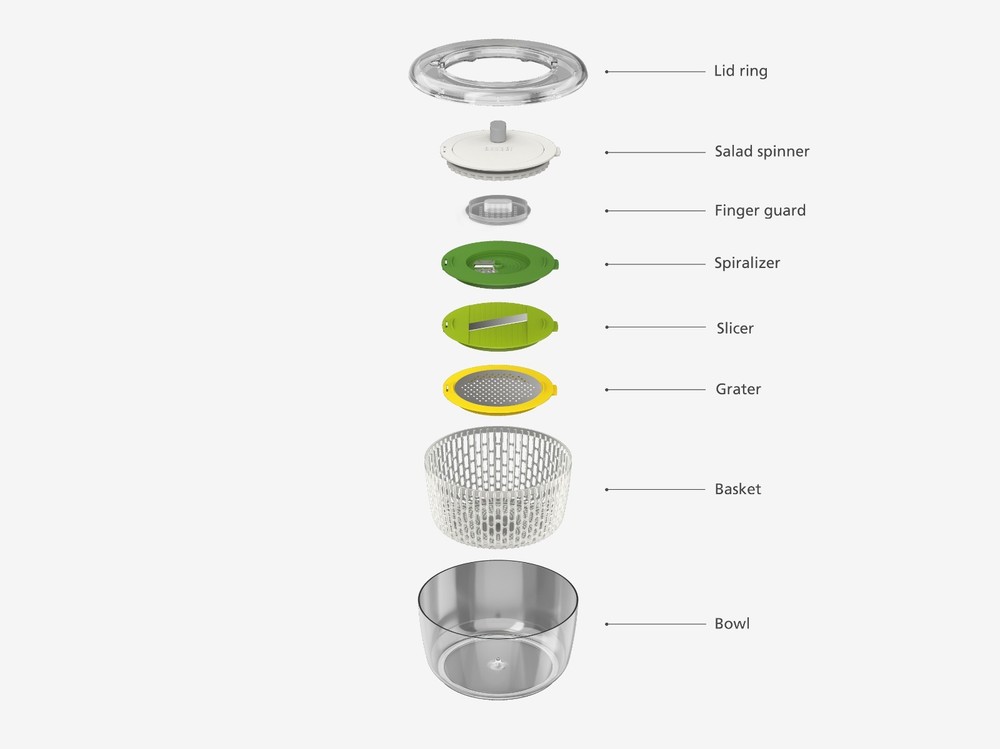 Multi-Prep 4-piece Salad Spinner & Preparation Set