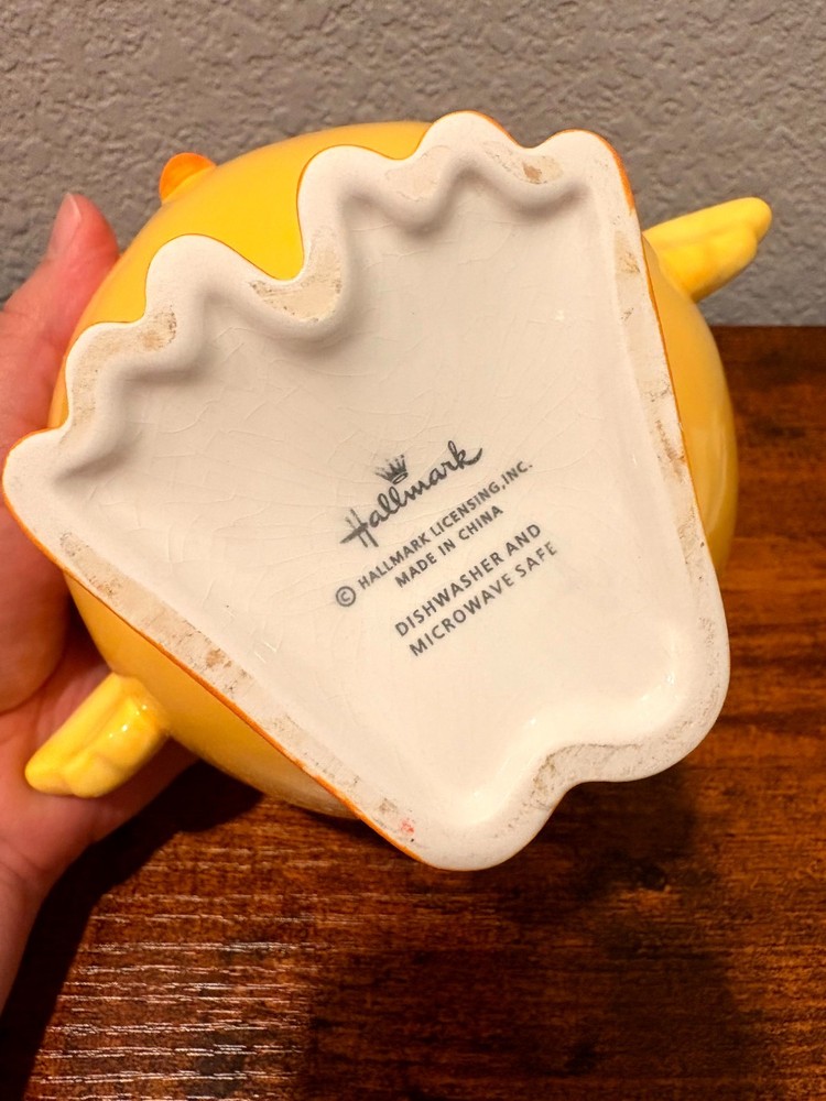 Hallmark Yellow Ceramic Chick Candy Dish / Planter Bowl – 5" | Easter Decor