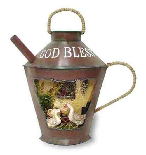 God Bless Watering Can Wall Hanger