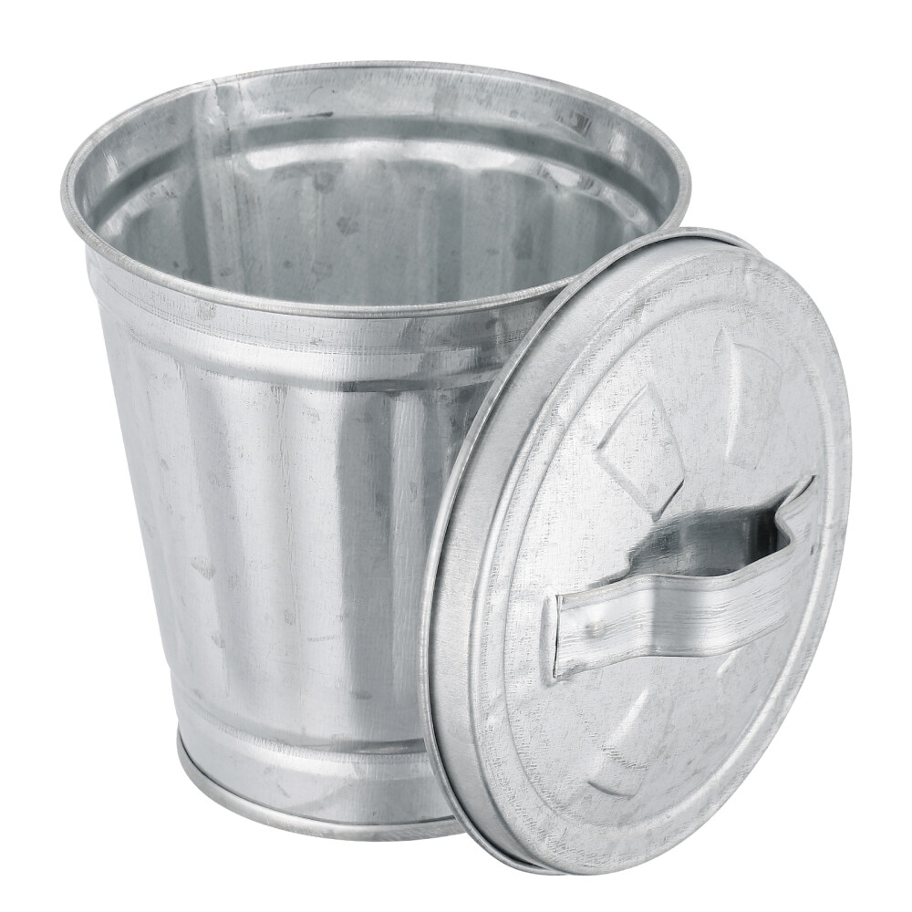 Small Garbage Can Galvanized Trash Can Lid Garbage Recycling Container
