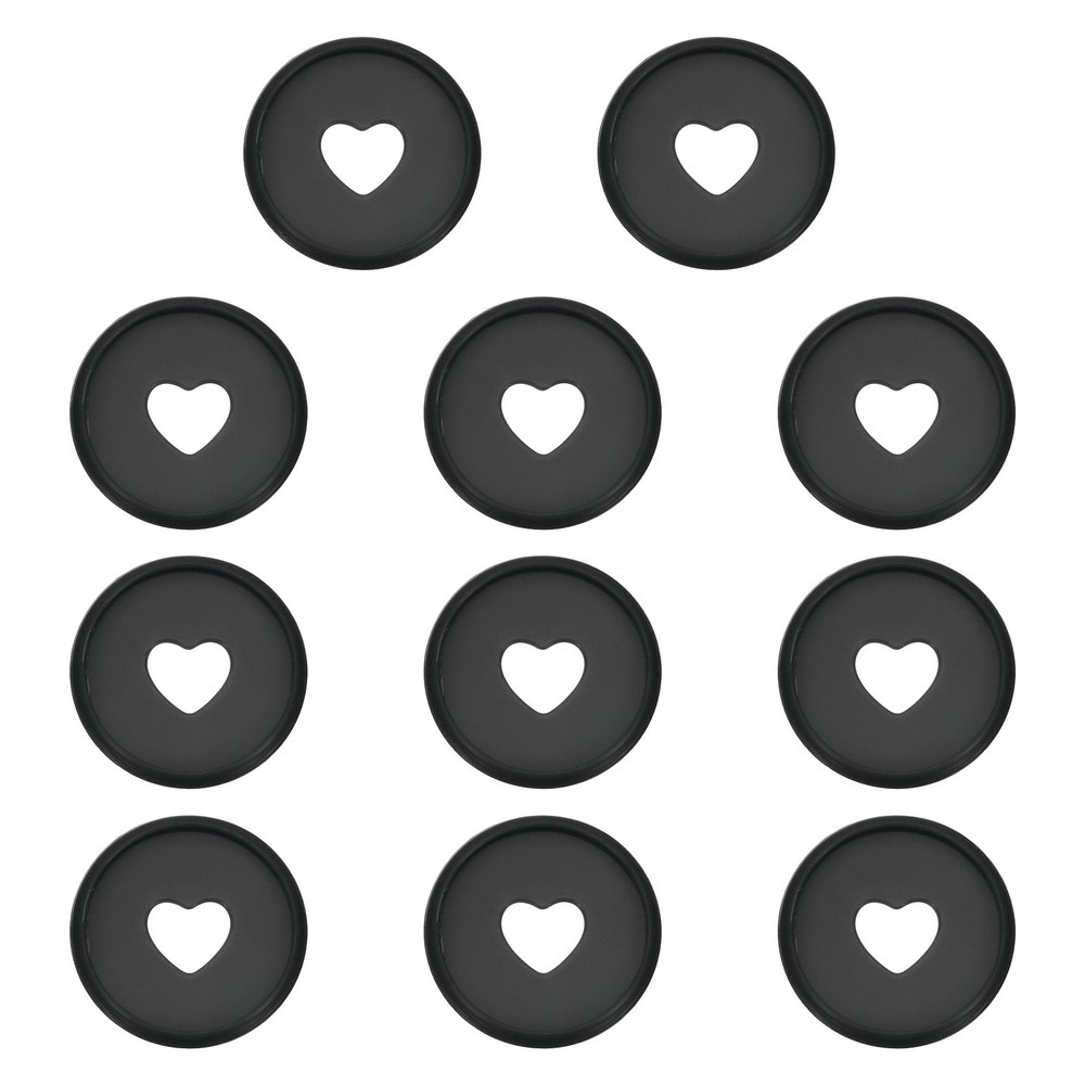 28mm Plastic Book Binding Discs, 11 Pack Expansion Discs Heart, Black
