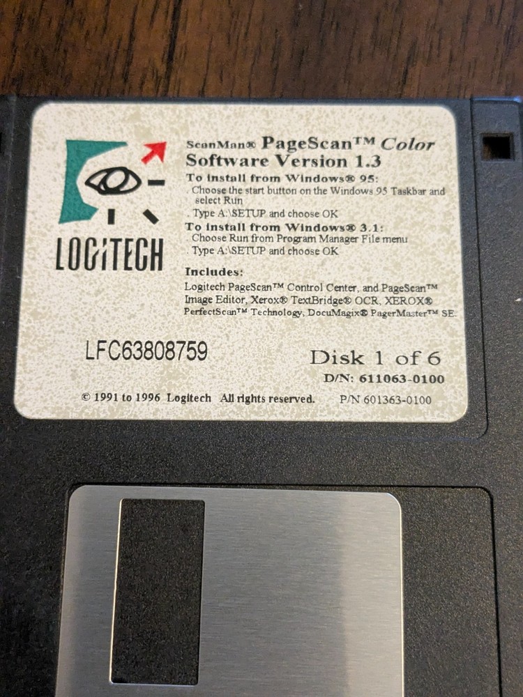 Logitech ScanMan floppy discs