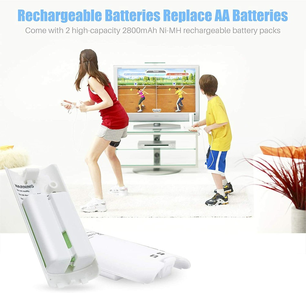 Charging Station Dock + 2pcs 2800mAh Battery Pack for Wii/Wii Remote Controller