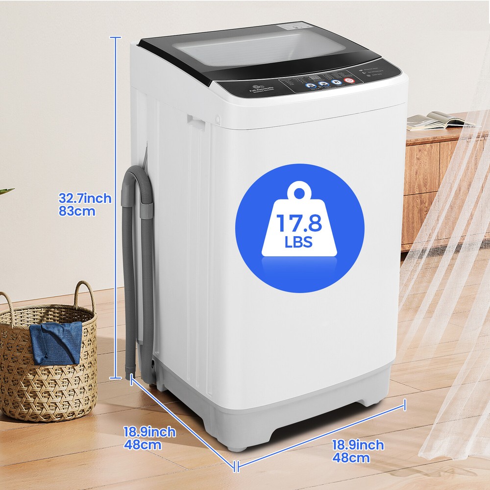 Portable Washing Machine 17.8lb Capacity Full-Automatic Compact Washer Combo