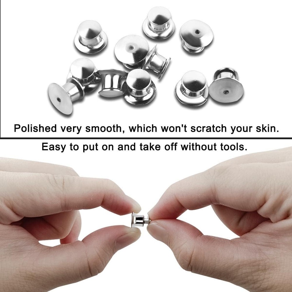 30 Pieces Metal Locking Pin Backs Locking Pin Keepers Locking Backs