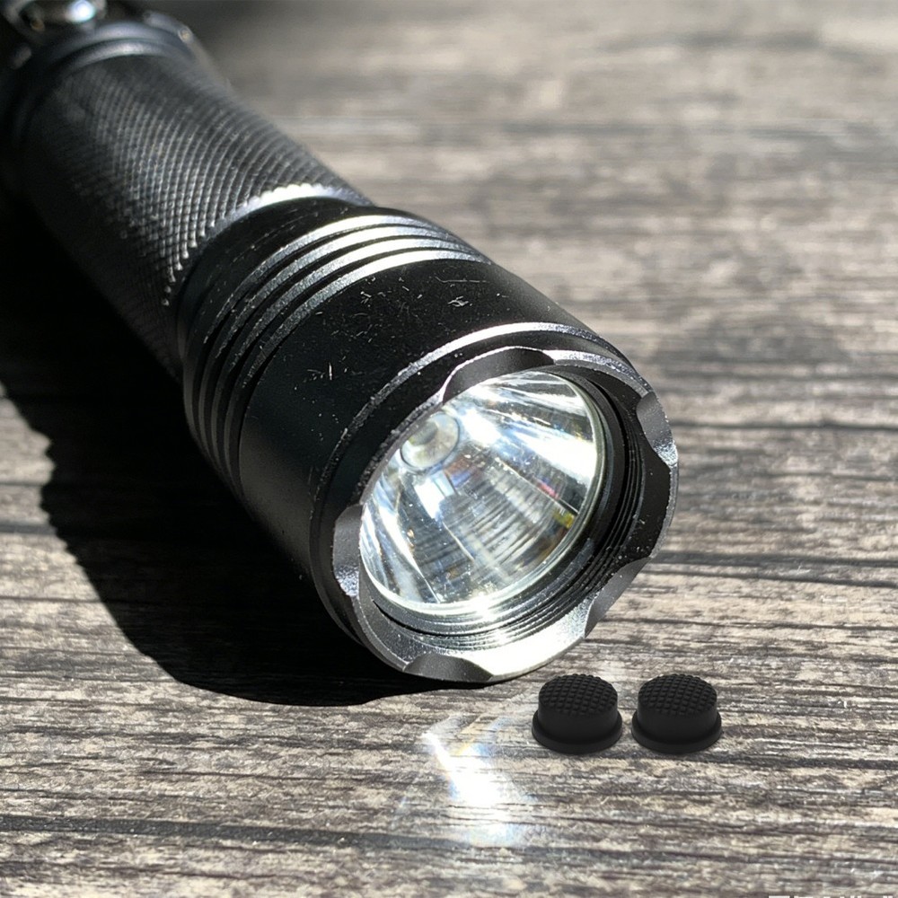 2 PCS Waterproof Rechargeable Flashlight Push Button Cover Cap Boot Electric