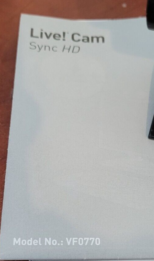 CREATIVE LIVE! CAM SYNC HD MODEL NO.: VF0770 WEB CAM