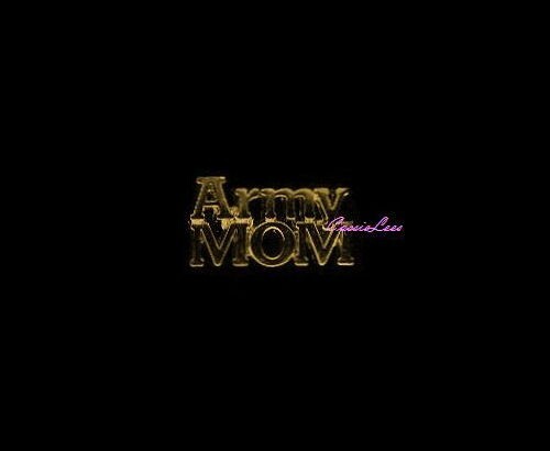 Army Mom (text) 1" + a custom promo pin