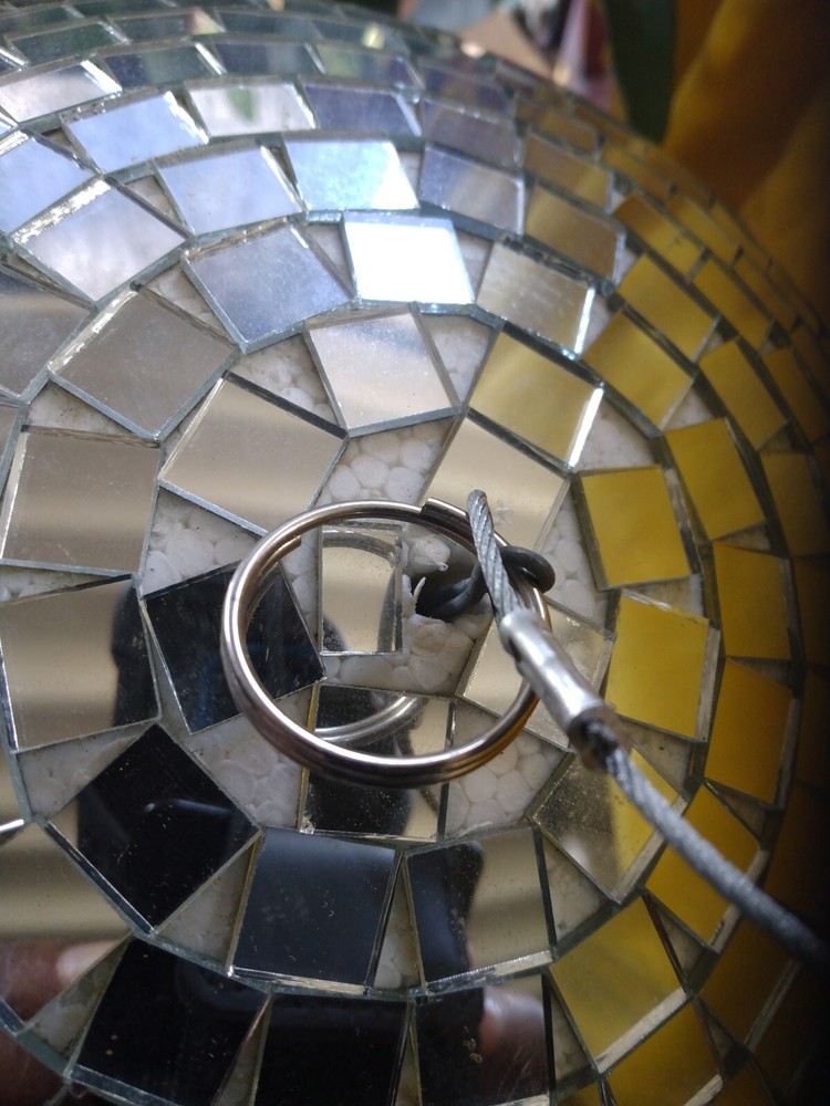 Medium Sized Disco Glass Tile Mirror Ball Spinning Motor For Ceiling