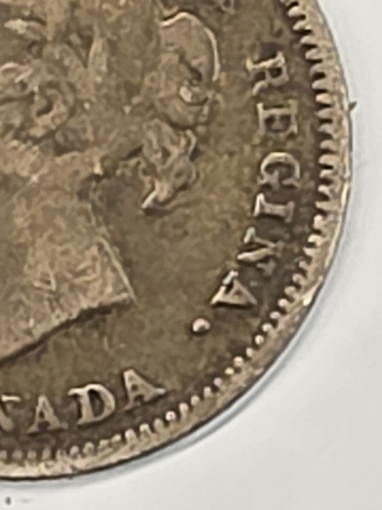 1887 Canada 5 c Silver Coin