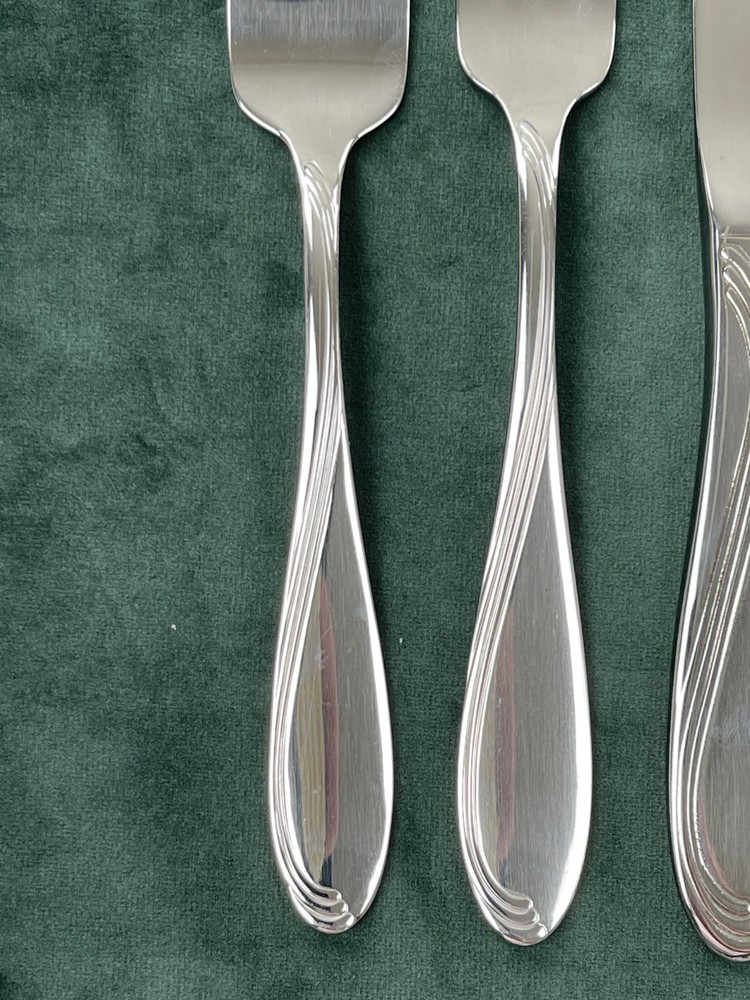 Oneida Stainless Windswept Scroll Flatware Place Setting Fork Spoon Knife USA