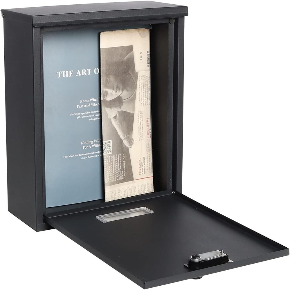 Locking Mailbox Wall Mount Combination Lock Drop Box Large Capacity with Galv...