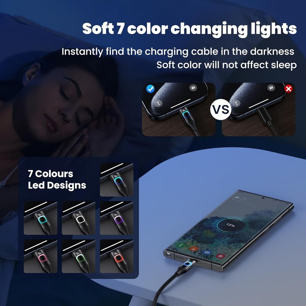 USB C Charger Cable 4ft,6A/66w Fast Charging Type C Data Nylon...
