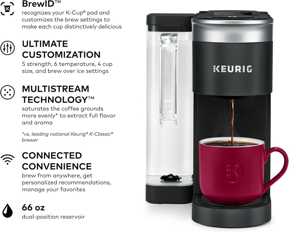 Programmable Coffee Maker, MultiStream Technology, Brews 6-12oz Cup Sizes, Black