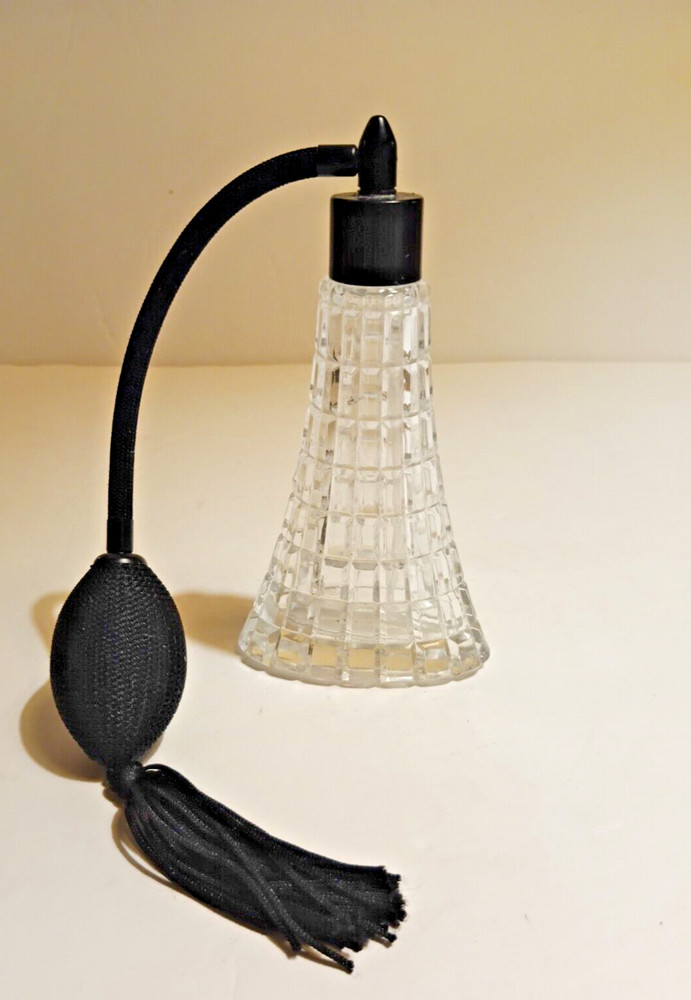 Art Deco Style Eiffel Tower Glass Perfume Atomizer Bottle 6"