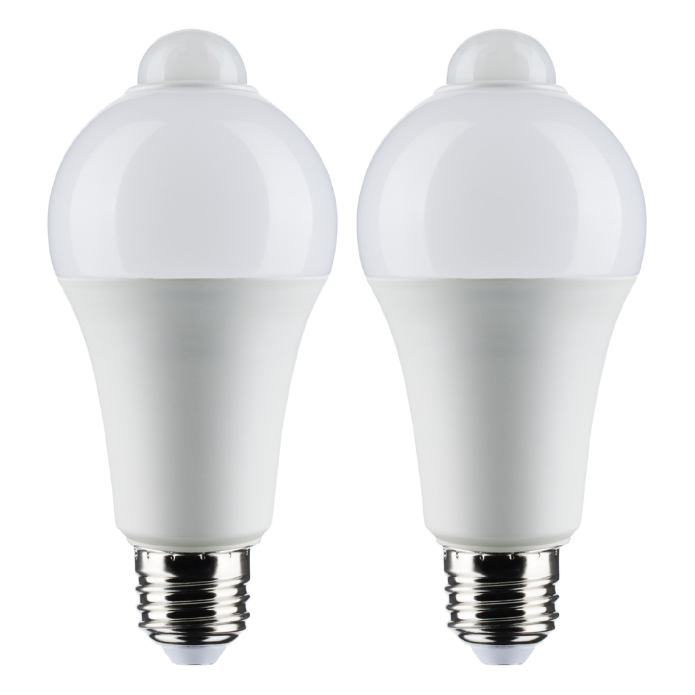 2 Pack Motion Sensor Light Bulb LED 12W 75W Equivalent A19 E26 3000K Soft White