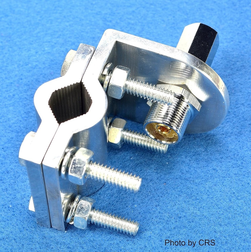 Versatile Double Groove CB Antenna Mount with SO239 Stud - Easy Installation