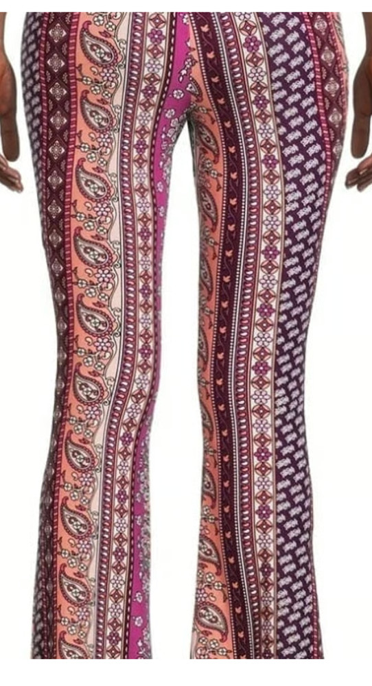 No Boundaries Juniors’ Flare Pants Boho Stripe Medium NWT