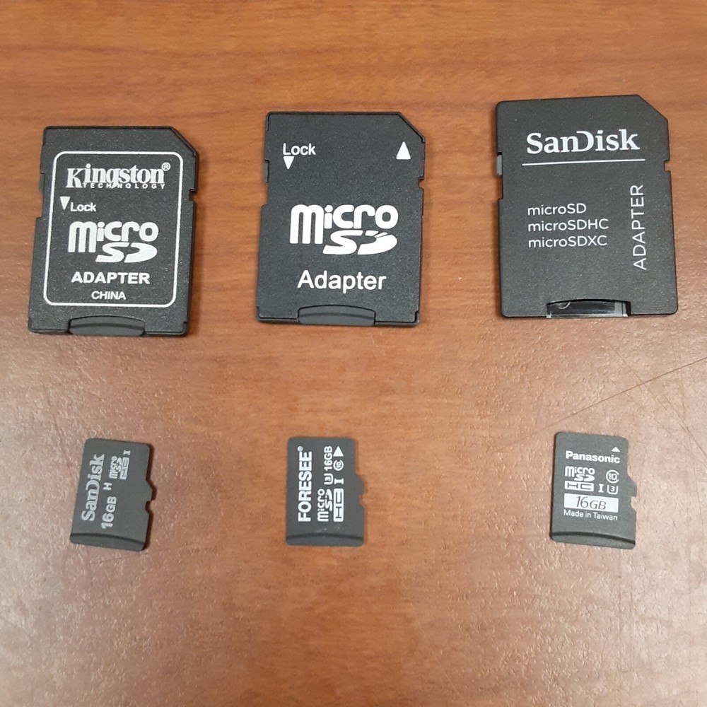 3 MicroSD Cards 16GB With SD Adapter