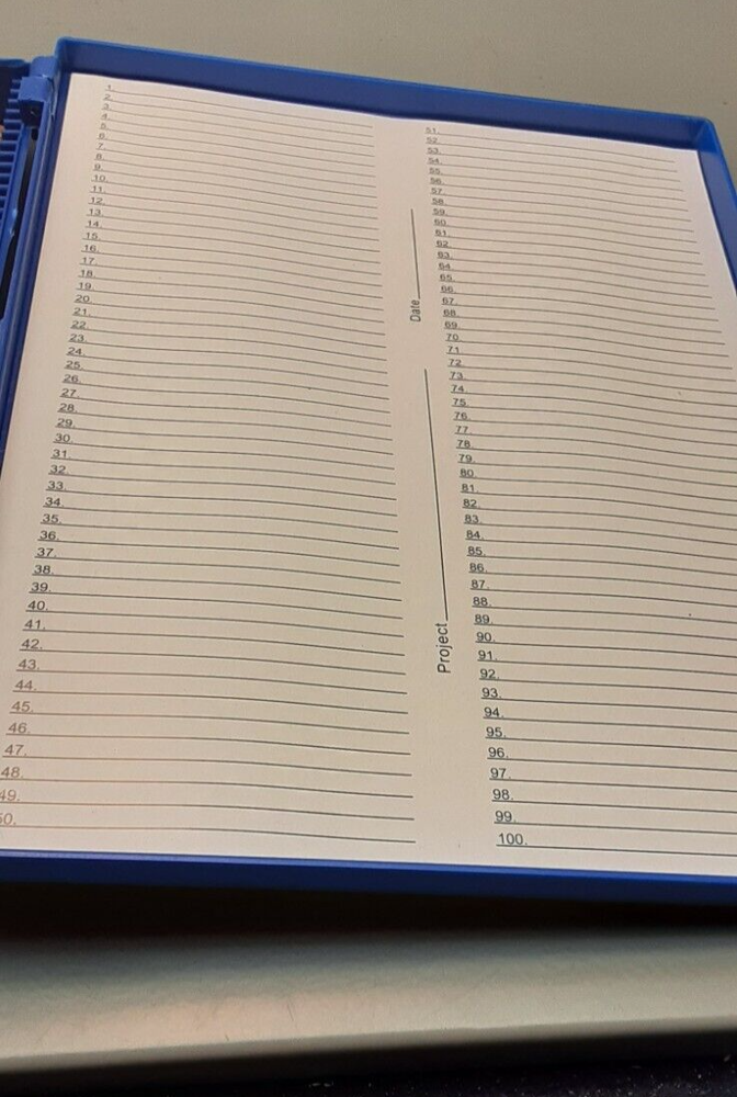 MICROSCOPE SLIDE BOX BLUE CASE STORAGE HOLDS 100 SLIDES (NIB)