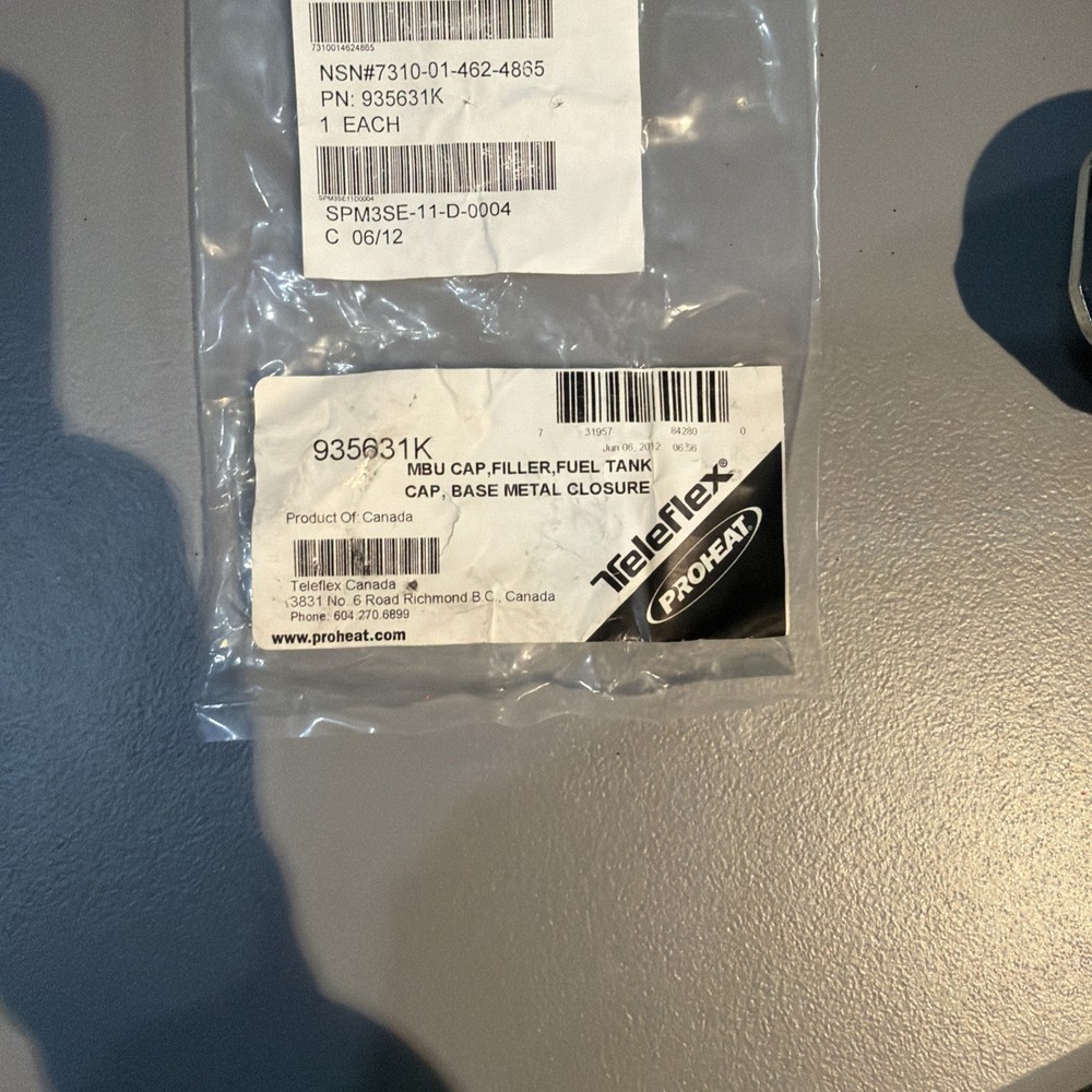 MBU Modern Burner Unit Fuel Tank Cap REIKE Teleflex 7310-01-462-4865 1-3/4" A-5