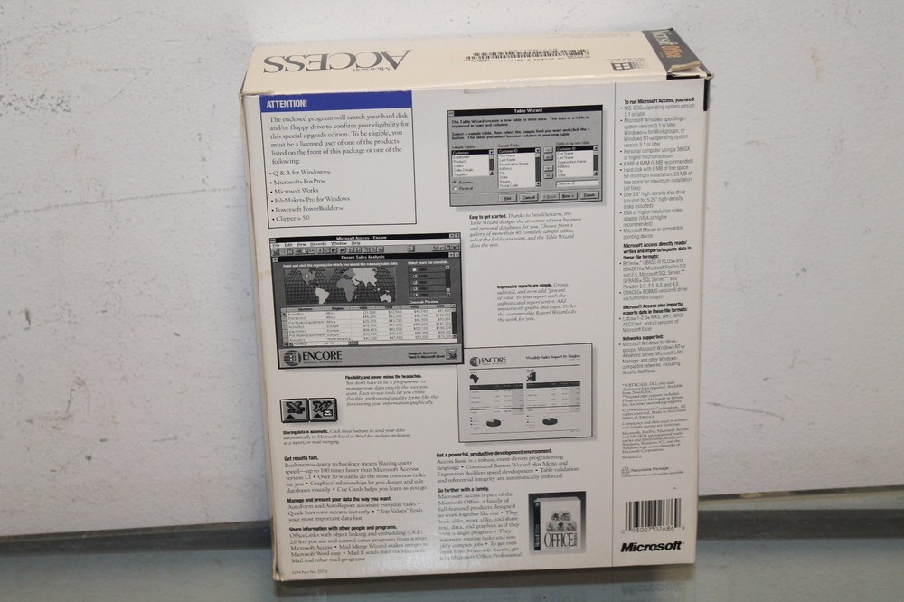 Rare Microsoft Access Relational Database Management System For Windows