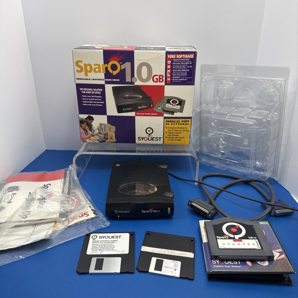 SyQuest Sparq 1GB External Parallel Drive Boxed - Untested Powers On