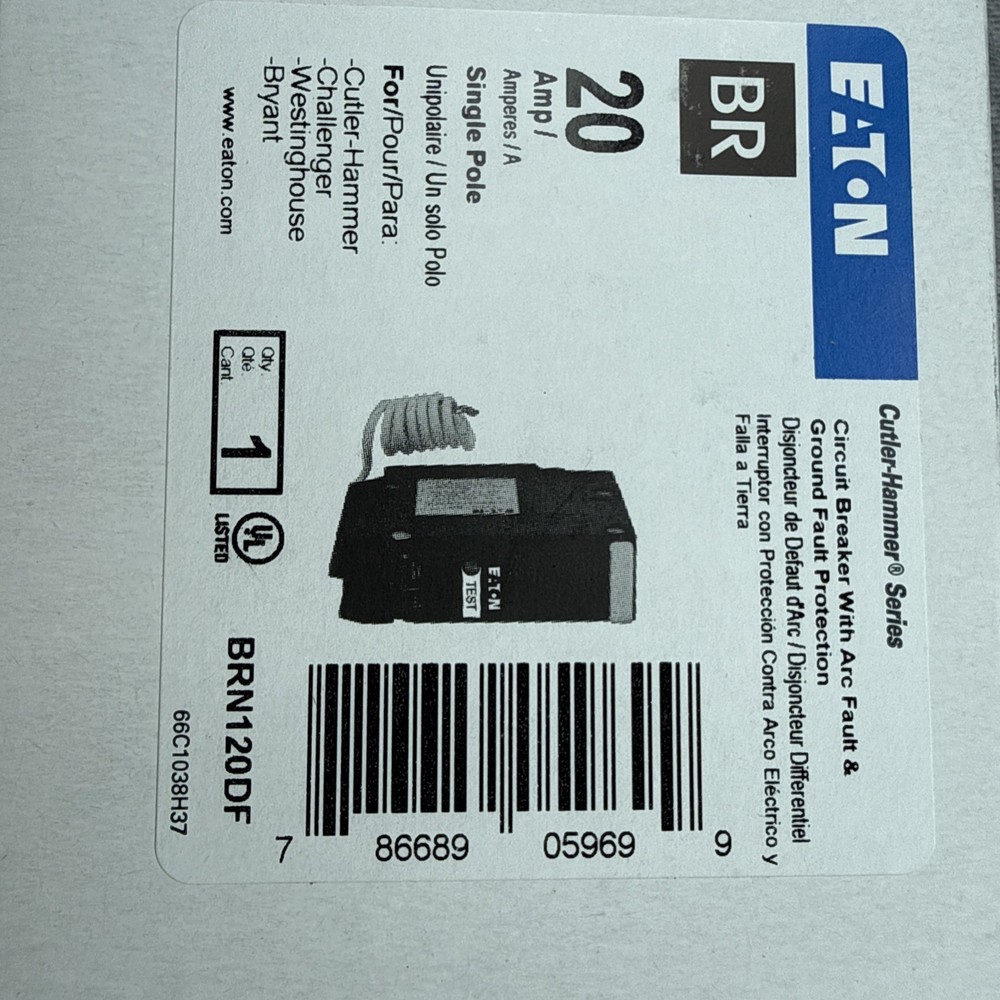 Eaton BRN120DF 20A Dual Function Breaker