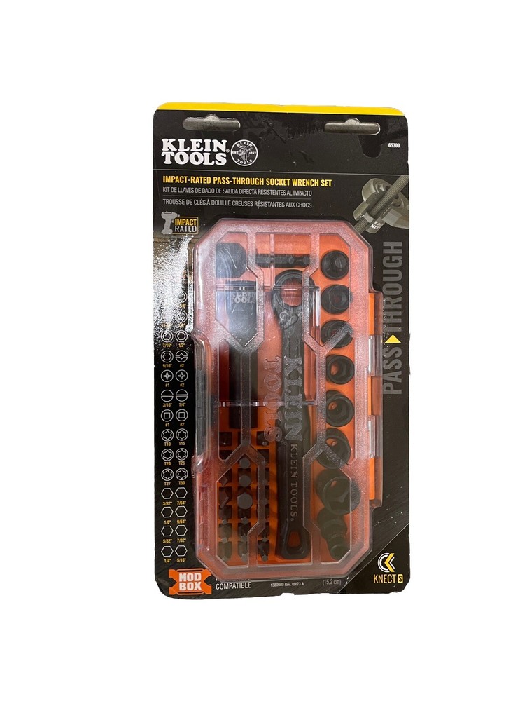 Klein Tools 65300 32-PCs Pass Through Socket Set | MODBOX and KNCT compatible