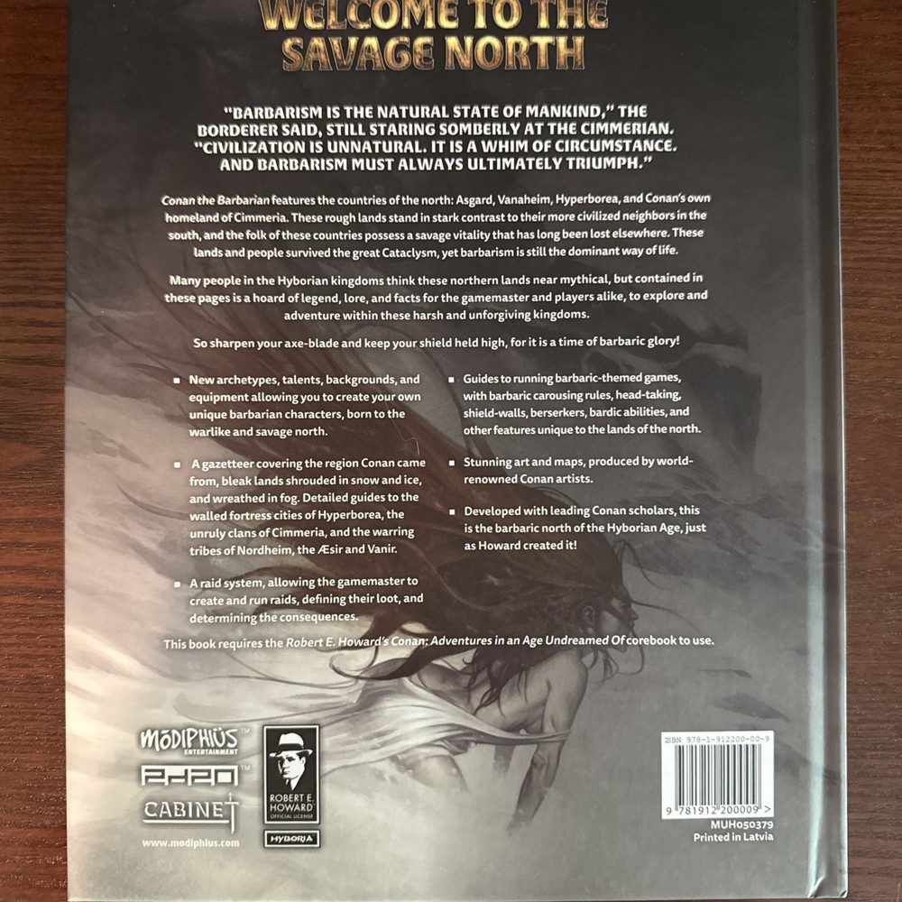 Modiphius Conan RPG Conan the Barbarian Sourcebook EX/NM