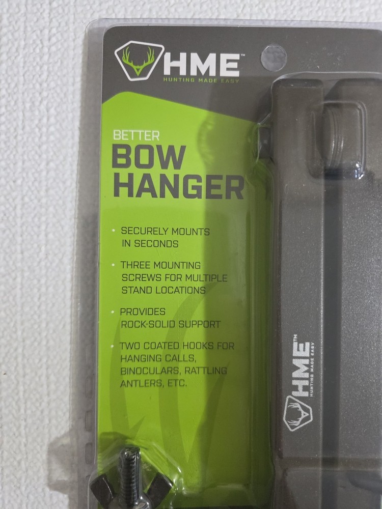 HME Better Tree Stand Bow Hanger with Accessory Hooks and Mounting Screws