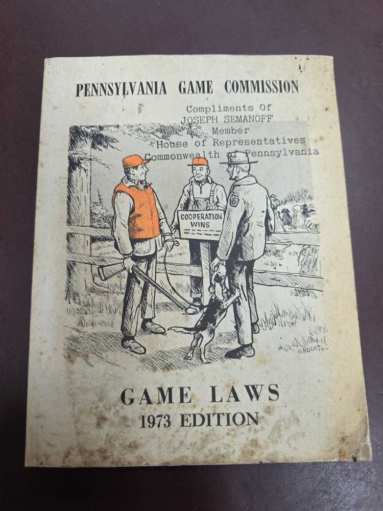 Vintage 1973 Pa Game Laws - Used