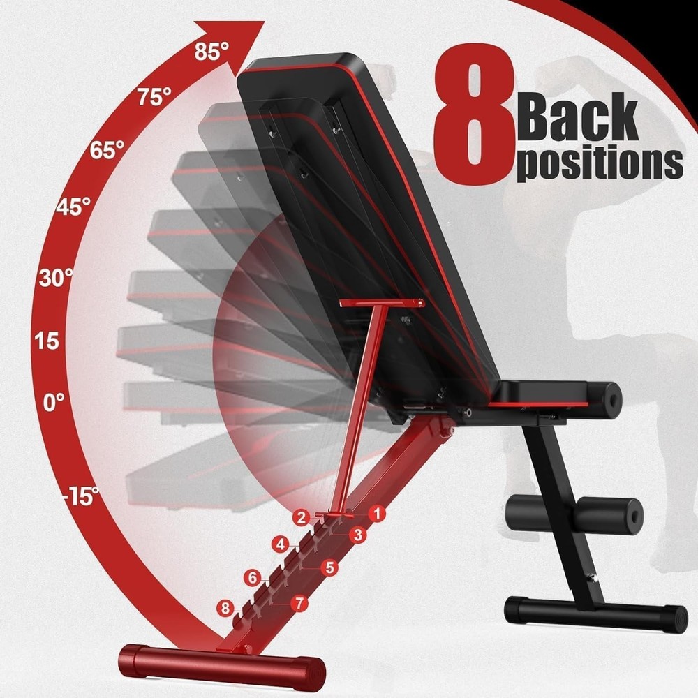 Adjustable Foldable Weight Bench for Home Gym Strength Training Workout Bench