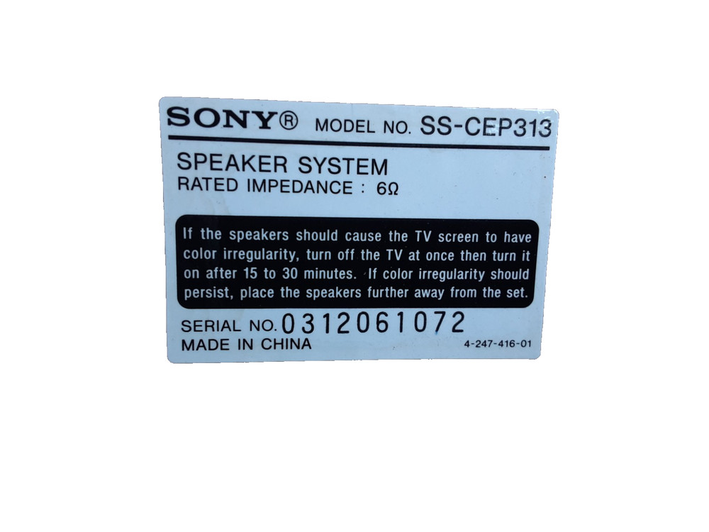 Sony Compact Disc Deck Receiver HCD-EP313 with Speaker System SS-CEP313-UNTESTED