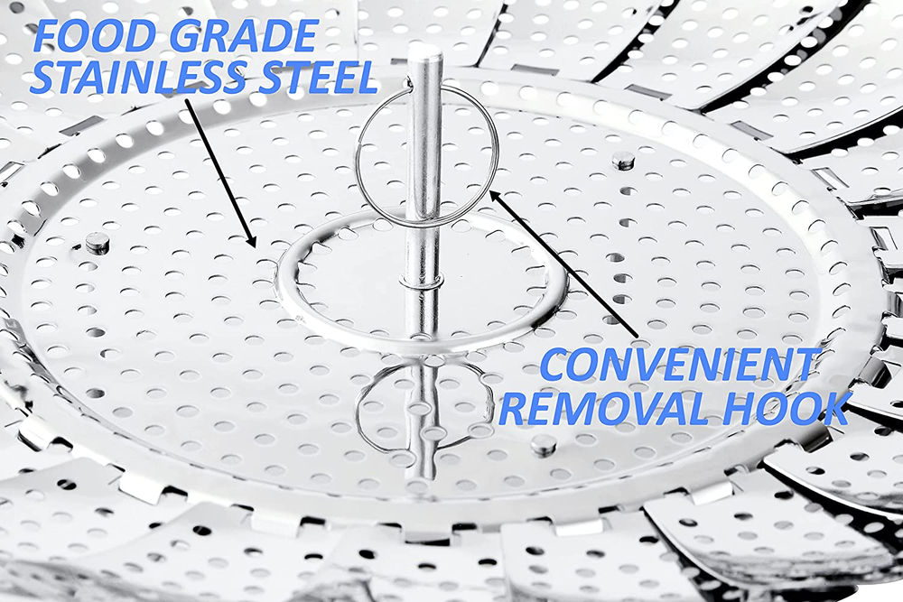 Sensible Needs Vegetable Steamer Basket Set Large & Standard Fold Expand Insert